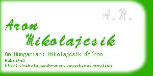 aron mikolajcsik business card